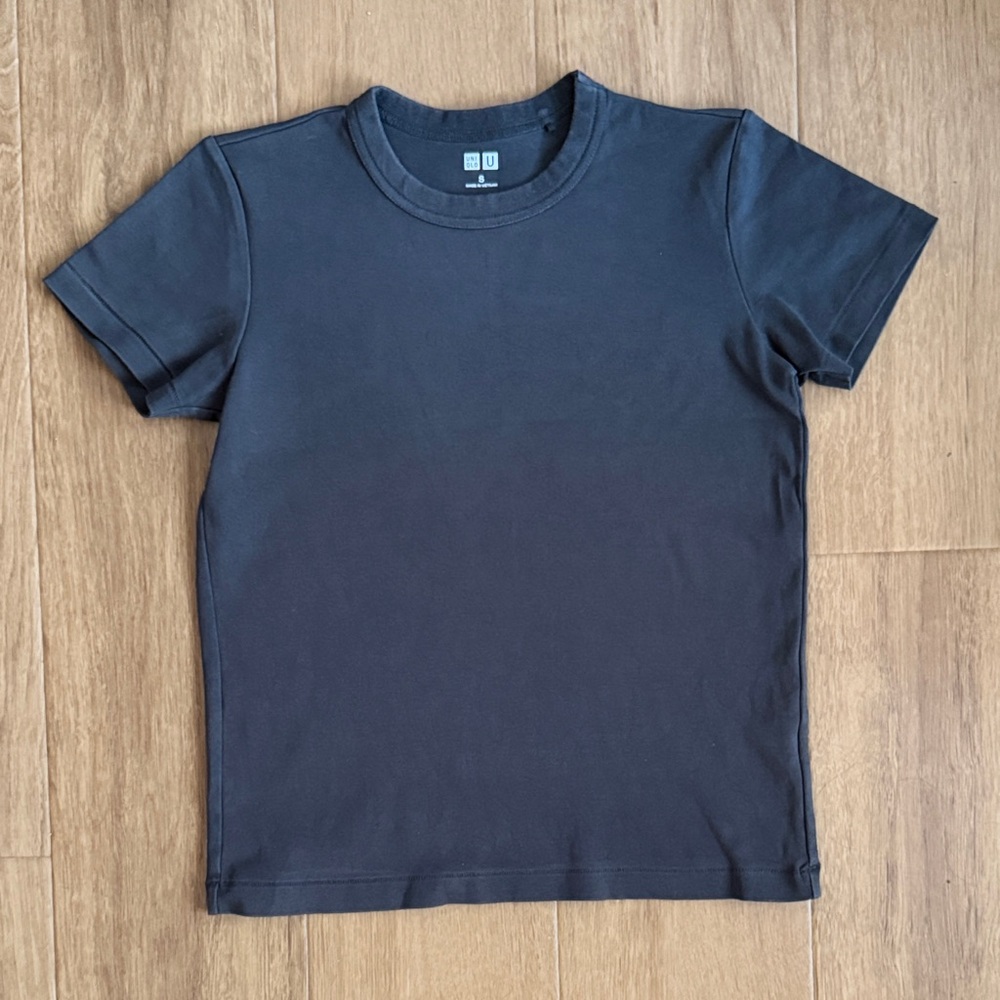 Uniqlo U Women’s Cotton Crewneck Tee Charcoal Gray Short Sleeve Size S